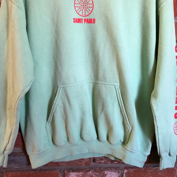 SOLD Kanye West Saint Pablo Tour Merch Mint Hoodie - Picture 4 of 11